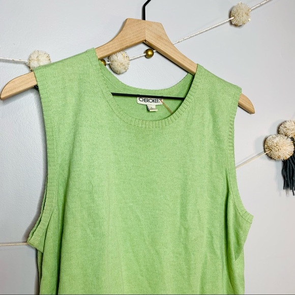 VINTAGE y2k preppy light green sweater vest - Picture 4 of 10